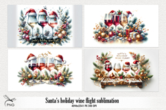 Santa's holiday wine flight Sublimation - 4 Variations Product Image 1
