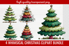 4 Whimsical Christmas Clipart | Cute Festive Holiday PNG Product Image 1