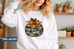 Camo Pumpkin Gold Glitter Png sublimation design, PNG Product Image 2