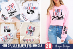 4th of July Sleeve SVG Bundle, Patriotic Quotes SVG Design Product Image 1