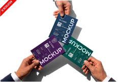 Business Cards Trio Hands Product Image 1