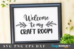 Welcome to my craft room svg file with floral elements Product Image 1