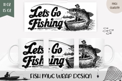 Let&#039;s Go Fishing Mug Wrap, Dad Mug, Fisherman Coffee Mug PNG Product Image 1