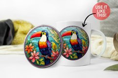 Toucan Floral Sublimation Bundle | Stained Glass Sublimation Product Image 2