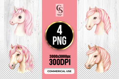 Pink Unicorn Horse Clipart Sublimation PNG Product Image 1