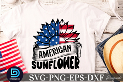 American sunflower SVG, 4th July Sunflower SVG Product Image 2