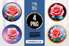 Galaxy Rose Clipart Sublimation PNG Product Image 1