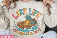 Lake life cold drinks &amp; salty PNG, Hello Summer Sublimation Product Image 1