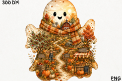 Cute Ghost Fall Harvest Market Halloween Sublimation SVG Product Image 2