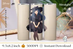 Cartoon Halloween Witch Tumbler, Halloween Tumbler Design Product Image 1