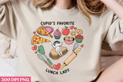 Cupid's Favorite LUNCH PNG, Lunch Lady Sublimation PNG Product Image 2