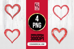 Sketchy Red Heart Outline Clipart PNG Product Image 1