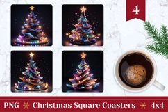 3D Christmas Coaster, Holographic Christmas Tree Coaster Product Image 1