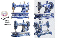 Blue Toile, Ephemera, PNG, Clipart, Junk Journal, flowers Product Image 1