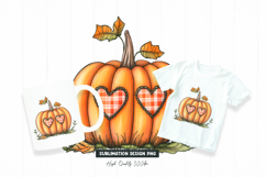 Double Heart Autumn Pumpkin Clipart Product Image 1