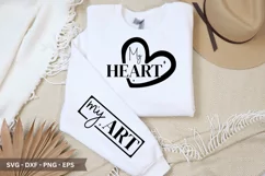 My Heart SVG - Mother's Day Sleeve T shirt Design Product Image 1