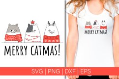 Christmas sublimation design | Cats pun Merry catmas Product Image 1