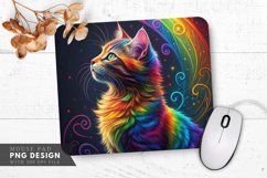 Swirling Rainbow Cat Mouse Pad PNG Design Product Image 1