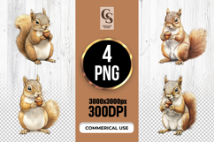 Watercolor Squirrel Illustration Clipart Sublimation PNG Product Image 1