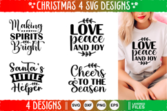 4 Christmas SVG Designs, Christmas SVG Cut file design Product Image 1