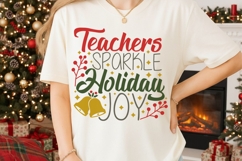 Teachers Sparkle Holiday Joy Svg, Christmas Teacher Svg. Product Image 2