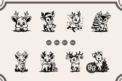 Cute Christmas Reindeer svg, png, Reindeer svg Bundle Product Image 1