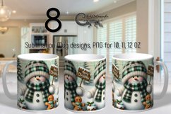 Christmas Snowman &amp; gingerman | 8 Sublimation Mug designs Product Image 1