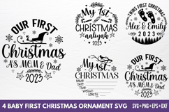 Baby First Christmas Ornament SVG Product Image 1