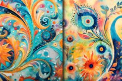 Seamless Watercolor Bohemian Patterns Background Bundle Product Image 2