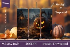 3D Halloween Pumpkin Tumbler Wrap, 3D Halloween Sublimation Product Image 1