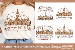 4 Christian Christmas Church Shirt PNG, 4 Gingerbread Church Product Image 1