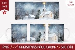 Winter Mug Design, Christmas Village Coffee Mug Wrap Product Image 1