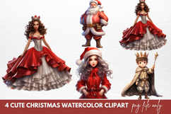 Cute Christmas Watercolor Clipart Sublimation PNG Product Image 1