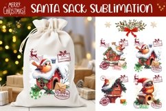 Christmas Bird Santa Sack, Christmas Gift Bag Sublimation Product Image 1