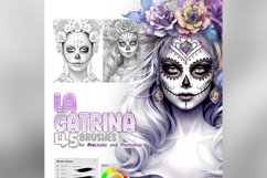 45 Procreate La Catrina Stamp Brushes Product Image 1