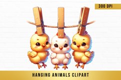 cute hanging animals clipart, hanging animals bundle Product Image 3