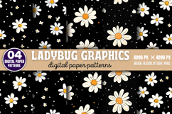 Ladybug Graphics Pattern Digital Paper Background PNG Product Image 1