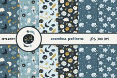 Collection Cute Space Seamless Patterns DIGITAL DOWNLOAD Product Image 1