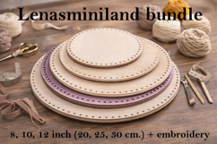 Round basket bases bundle SVG embroidery 8-12 inch Product Image 1