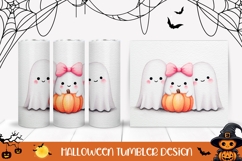 Watercolor Halloween Ghost Tumbler, Cute Halloween Tumbler Product Image 1