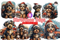 Christmas Dogs Sublimation Clipart PNG Product Image 1