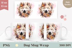 Samoyed Dog Mug Wrap Design, Dog Coffee Cup Sublimation Product Image 1