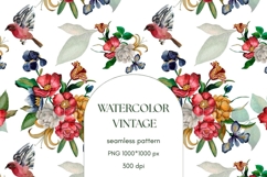 Watercolor Floral Pattern Vintage Product Image 1
