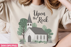 Upon The Rock ,m PNG, Retro Church Sublimation PNG Product Image 2