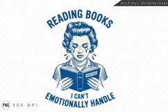Woman Crying Reading Books Sublimation PNG Product Image 1