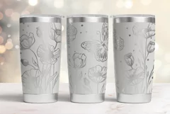 20oz Tumbler laser svg Floral wrap| Wildflowers pattern Product Image 2