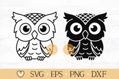 Owl svg, Cute Owl svg, Owl Silhouette svg, png file Product Image 1