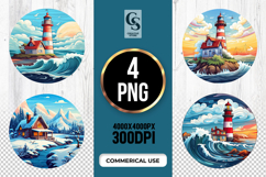 Lighthouse Clipart Sublimation PNG Product Image 1