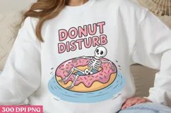 Donut disturb PNG, Funny Skeleton Sublimation PNG Product Image 2