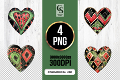 African Pattern Heart Clipart Sublimation PNG Product Image 1